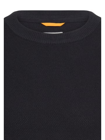 Camel Active Strickpullover mit Rundhalsausschnitt in Navyblau