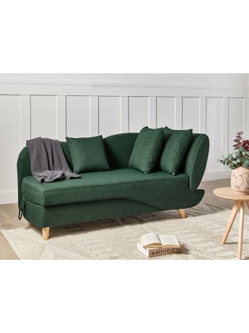 Beliani Chaiselongue MERI in Grün/Braun - (W) 155 x (H) 76 x (L) 69 cm rechtsseitig