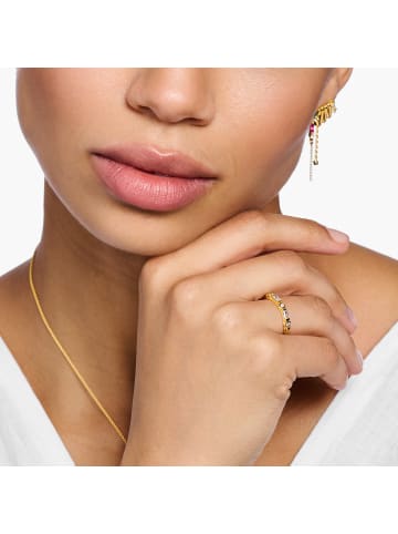 Thomas Sabo Bandring Mit Weißen Steinen in gold, weiß, rot