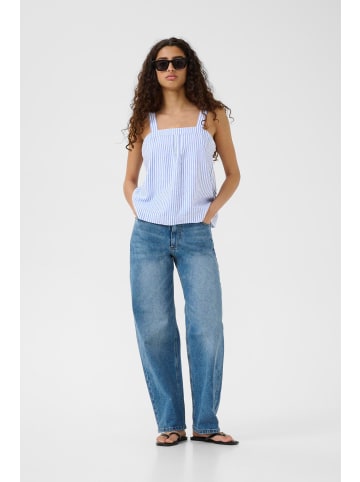 InWear Kurzarm-Bluse DallyIW Gerade Passform in Blue / White