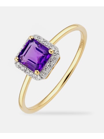 Diamant L'éternel Ring, mit Amethyst, 375 Gelbgold