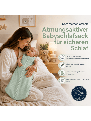 Kinderhaus Blaubär Mull-Schlafsack TOP in Uni Granite