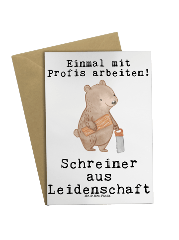 Mr. & Mrs. Panda jubiläumskarte Schreiner Leidenschaft mit Spruch in Weiß