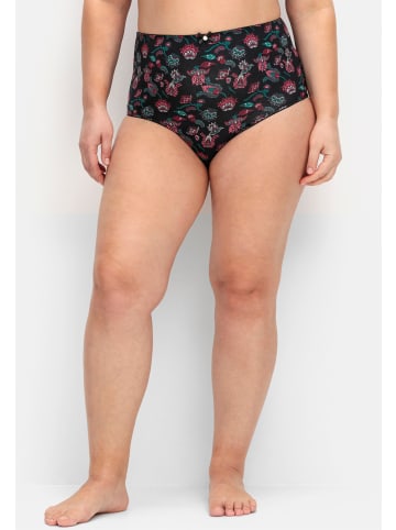 sheego High-Waist-Slip in schwarz+grün+bedruckt