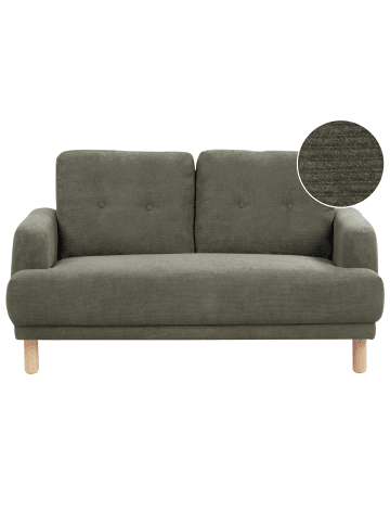 Beliani 2-Sitzer Sofa TUVE in Grün/Braun - (W) 149 x (H) 85 x (L) 90 cm