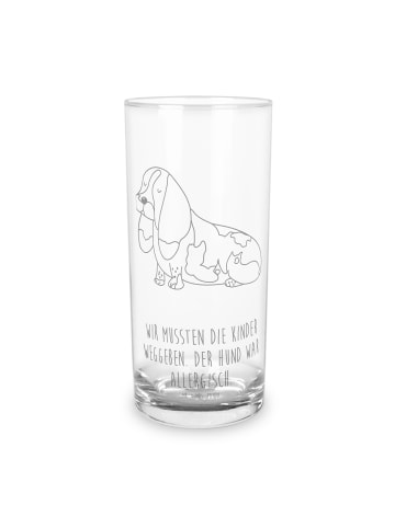 Mr. & Mrs. Panda Designglas Hund Basset Hound mit Spruch in Transparent