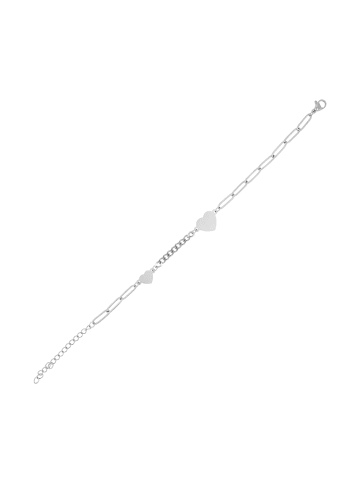 Adeliás Damen Armband – Herz aus Edelstahl 18 cm in silber