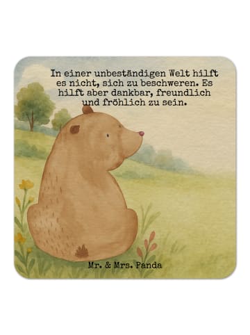Glasuntersetzer Bär Schulterblick Design mit Sp... in Weiß