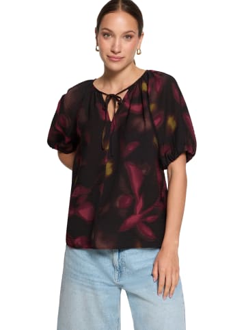 Zero  Casual-Bluse mit Blumenprint in Black/Dark Red
