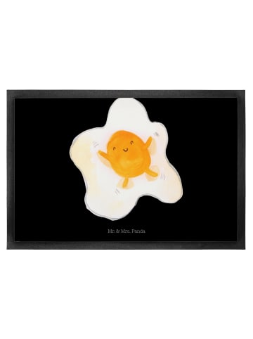 Mr. & Mrs. Panda Fussmatte Spiegelei Ei ohne Spruch in Schwarz