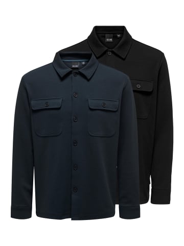 ONLY & SONS Hemdjacke / Overshirt Newkodyl in Schwarz / dunkelblau