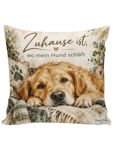 Mr. & Mrs. Panda Kissen 40x40 Hund Gemütlich Design mit Spruch in Weiß