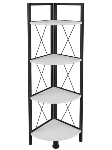 VCM  Metall Holz Eckregal Bücher Insasi 4fach in Weiß