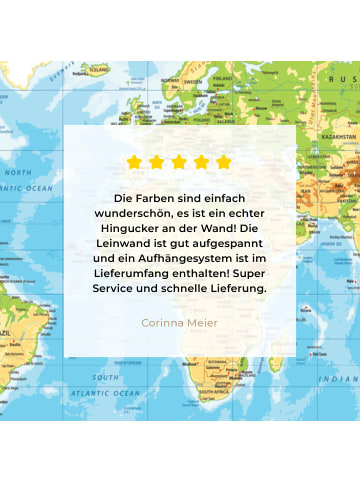MuchoWow Leinwand bilder Detailreiche Weltkarte (BxH)
