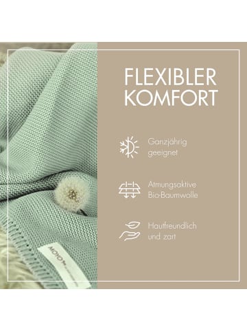 MOYO Babydecke Linksstrick Pointelle in Grün -75x100 cm