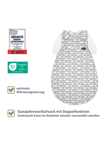 Alvi Schlafsack Baby Mäxchen 3tlg. Wolke Silber Exclusiv