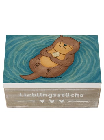 Mr. & Mrs. Panda Erinnerungskiste Otter Muschel Design ohne Spruch in Weiß
