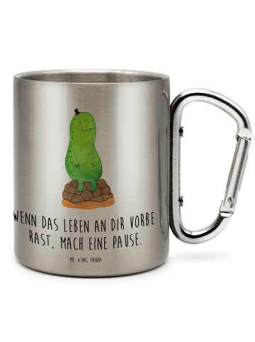 Mr. & Mrs. Panda Thermobecher Schildkröte Pause mit Spruch in Silber