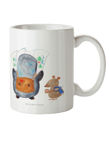 Mr. & Mrs. Panda Kindertasse Pinguin & Maus Wanderer ohne Spruch in Weiß