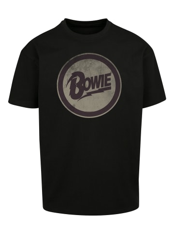 F4NT4STIC Heavy Oversize T-Shirt David Bowie Rock Music Band Circle Logo in schwarz
