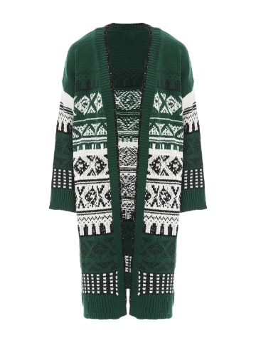 Jalene Damen Strickjacke in Dunkelgrün