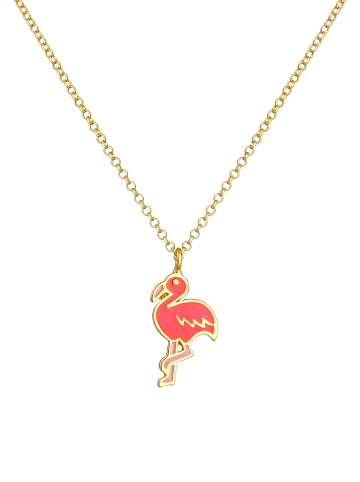 Elli Halskette 925 Sterling Silber Flamingo in Gold