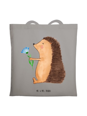 Mr. & Mrs. Panda Shopper Igel Blumen ohne Spruch in Light Grey