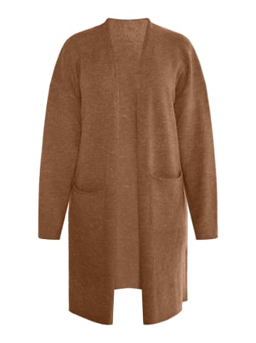 VIRITA Women Long Cardigan in Kamel