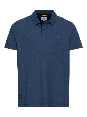 Camel Active Poloshirt mit minimal Allover-Print in Dunkelblau
