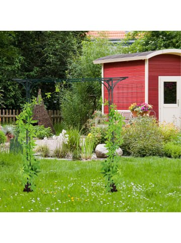 relaxdays Rosenbogen in Dunkelgrün -  (B)202 x (H)205 x (T)52 cm