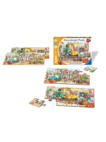 Ravensburger Lernspiel Puzzle 12 Teile tiptoi® Puzzle für kleine Entdecker: Baustelle - 2x12 Teile Ab 3 Jahre in bunt