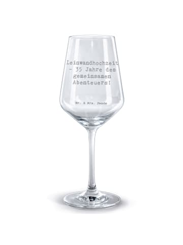 Mr. & Mrs. Panda Glas Rotwein Spruch 35. Hochzeitstag Leinwandho... in Transparent