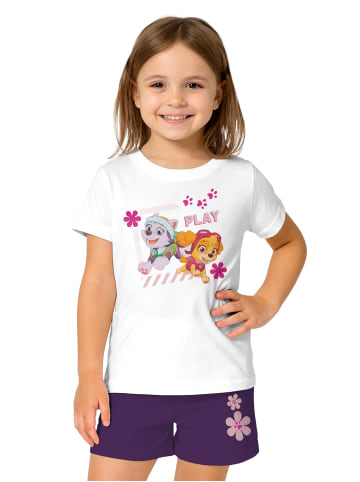Paw Patrol Paw Patrol Schlafanzug - Play -  Kurzarm in weiß/violett