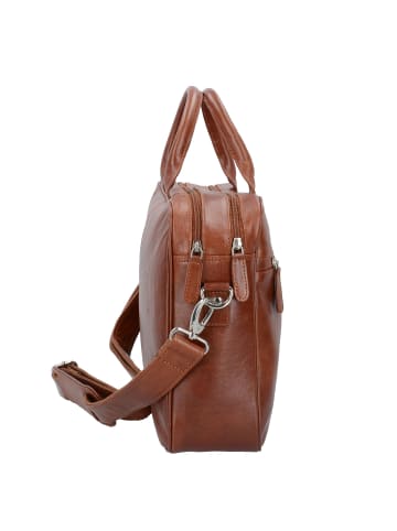 Dermata Aktentasche Leder 40 cm Laptopfach cognac