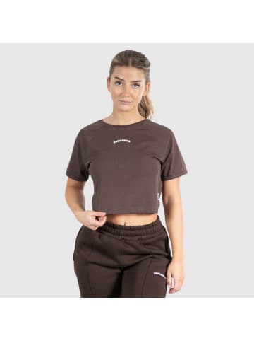 SMILODOX Crop T-Shirt Nalani in Braun