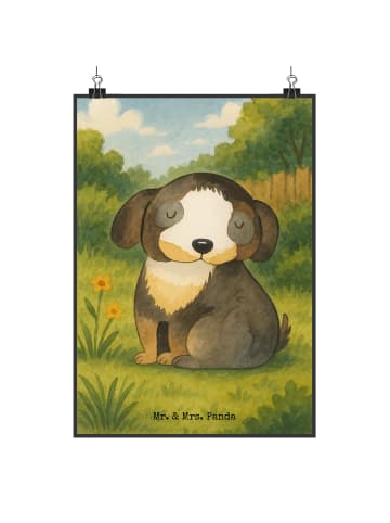 Mr. & Mrs. Panda Poster Hund Entspannen Design ohne Spruch in Weiß
