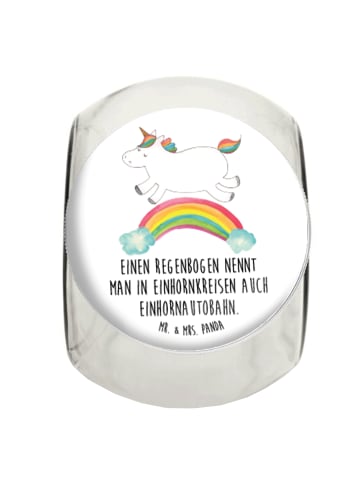 Mr. & Mrs. Panda Bonboniere Einhorn Regenbogen mit Spruch in Weiß
