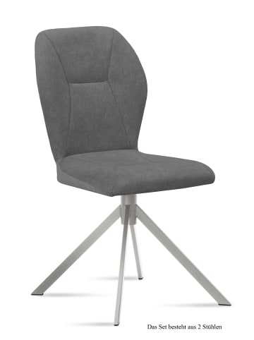 58 aufm Kessel ESSZIMMERSTUHL (2er-Set) Dorthy 51x92x60 Edelstahl/Grau