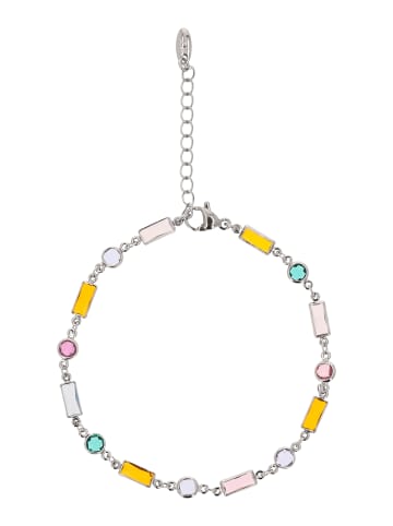 IZIA Women Chain Necklace in Silver Multicolor