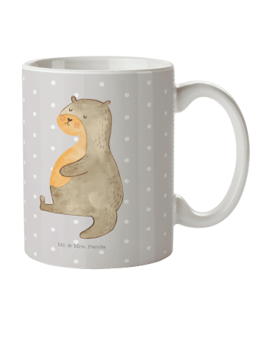 Mr. & Mrs. Panda Kindertasse Otter Bauch ohne Spruch in Grau Pastell