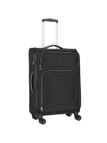D&N Travel Line 9204 4 Rollen Trolley M 66 cm mit Dehnfalte schwarz