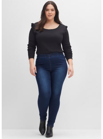 sheego Jeggings in dark blue denim