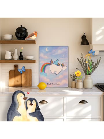 Mr. & Mrs. Panda Bild Einhorn Fliegendes Pferd Design ohne Spruch in Weiß