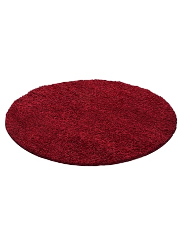 KADIMA DESIGN Teppich Hochflor Shaggy Waschbar Einfarbig RHEIN Strapazierfähig in Rot