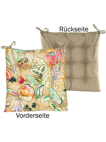 JACK Outdoor Motiv Stuhlkissen Sitzkissen 38x38cm Wasserfest in Beerenflut Creme