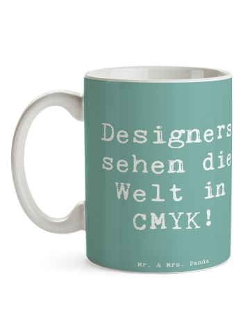 Mr. & Mrs. Panda Mug Spruch CMYK Designer mit Spruch in Meeresbrise