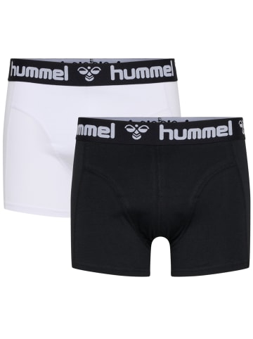 Hummel Boxershorts 2er-Pack Stretch-Unterwäsche in Weiß-Schwarz