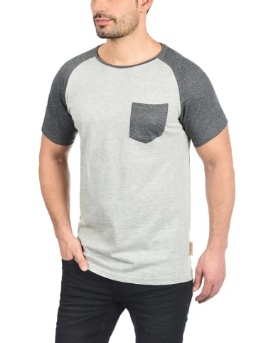 INDICODE Rundhalsshirt IDGresham 40-130MM Kurzarmshirt im Baseball-Look in Grau