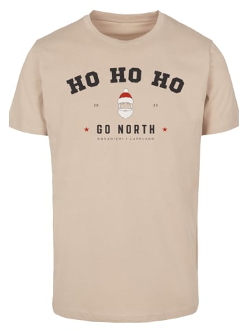 F4NT4STIC T-Shirt Ho Ho Ho Santa Claus Weihnachten in sand