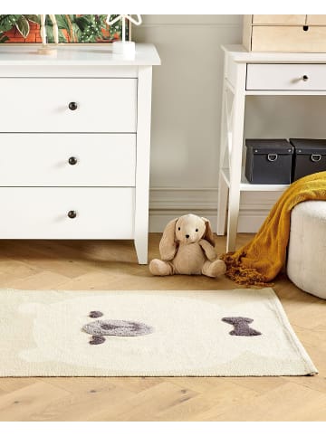 Beliani Kinderteppich SIMAU in Beige/Schwarz/Grau - (W) 80 x (L) 150 cm